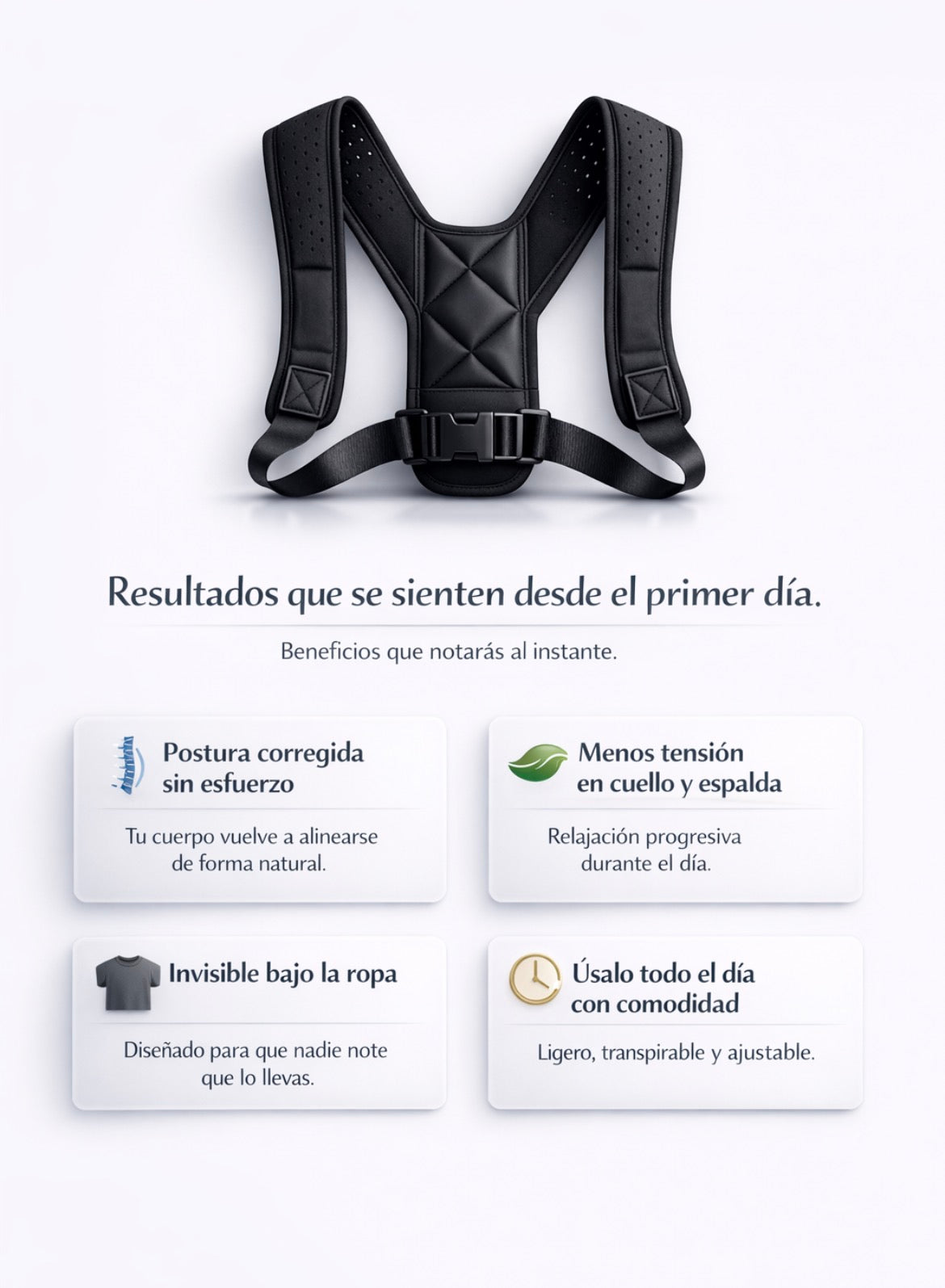 Corrector Postural Spinalux™ – Diseñado para mejorar la alineación y favorecer una postura más recta