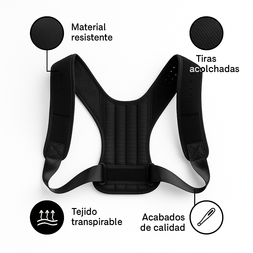 El corrector postural premium que alinea tu espalda, elimina el dolor y transforma tu confianza en 21 días.