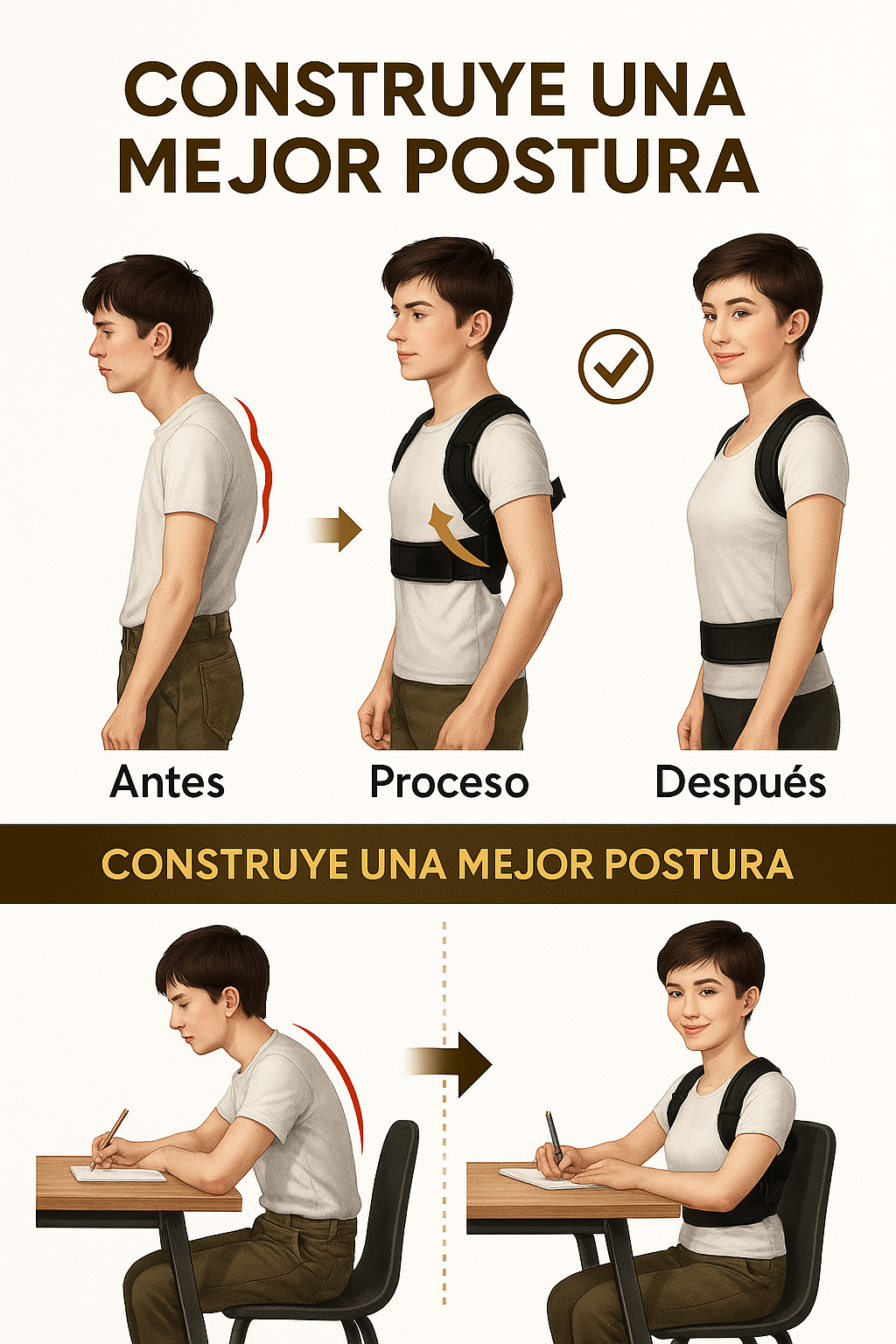 El corrector postural premium que alinea tu espalda, elimina el dolor y transforma tu confianza en 21 días.